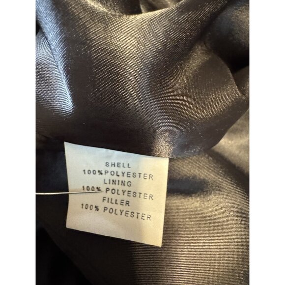 Talbot's Quilted Puffer Coat PM Petite Medium Mid Length Black W Pockets - Picture 15 of 16